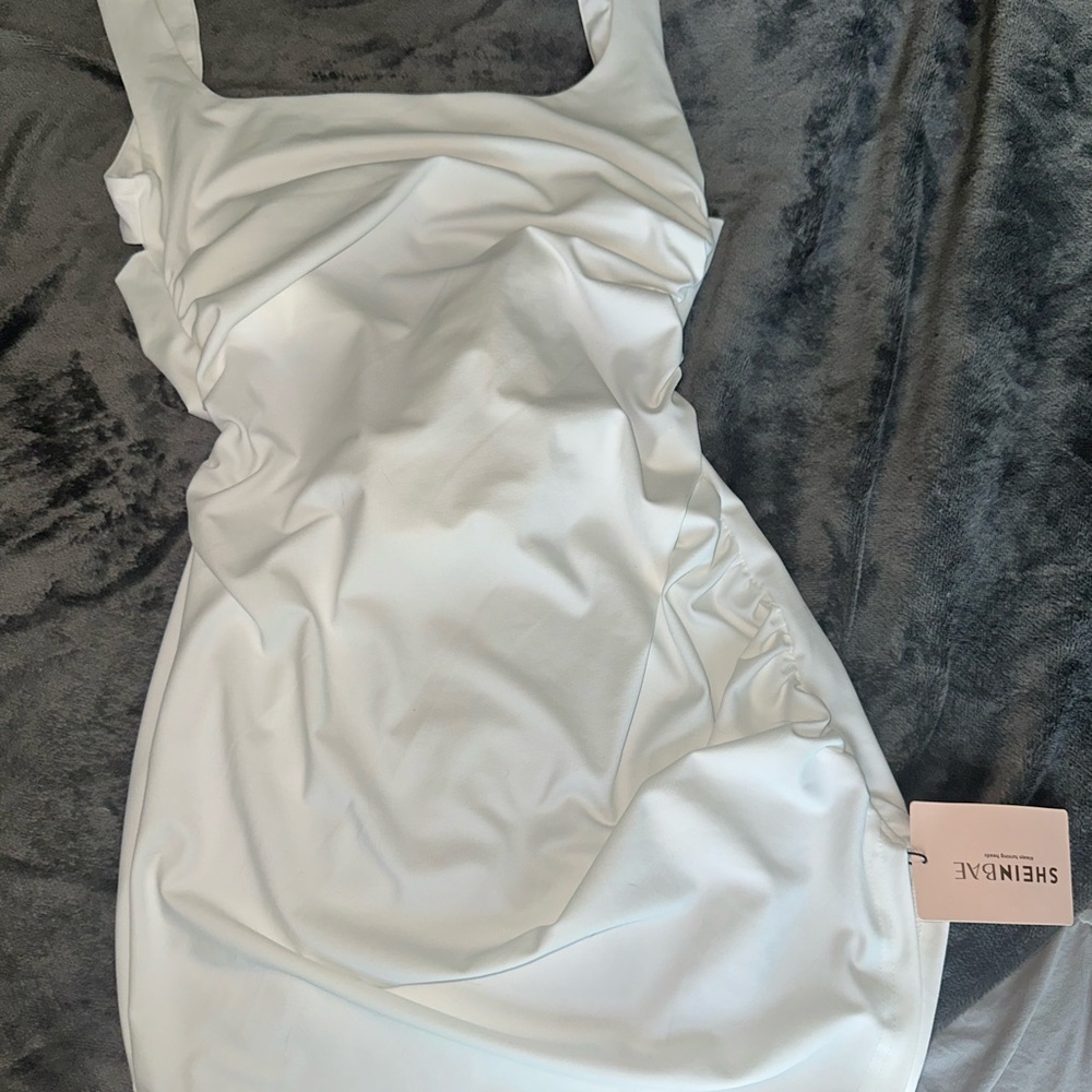 SHEIN White Gathered Dress